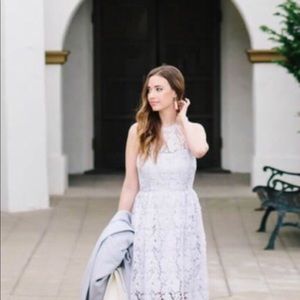 Lilac colored lace halter dress